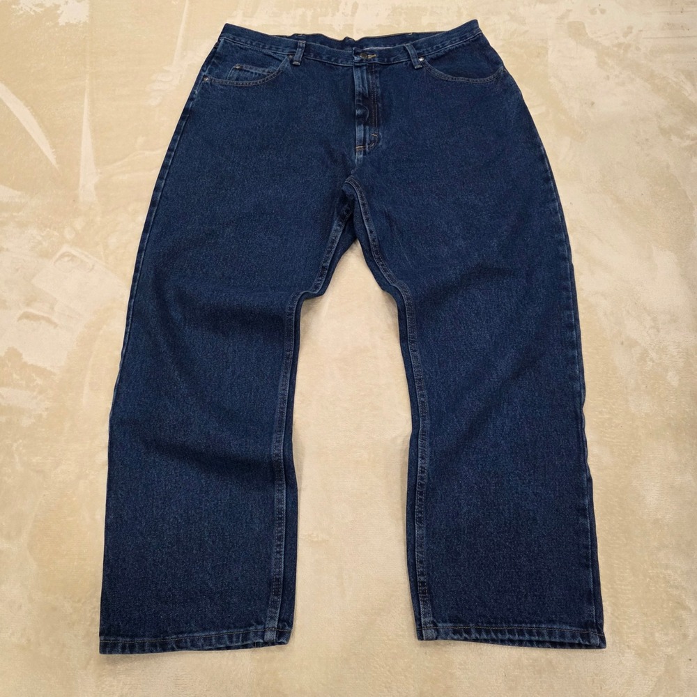 Wrangler Five Star Mens Relaxed Fit Jeans 40x30 Dark Wash Blue Denim 97601DR